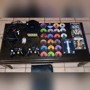 Nintendo GameCube Console with Controllers And 24 Games - Black